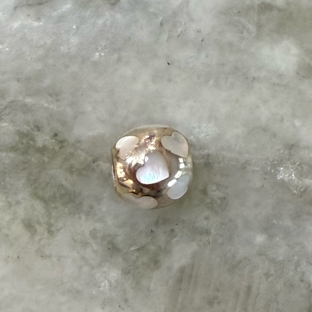 Pandora Mother of Pearl Hearts Charm